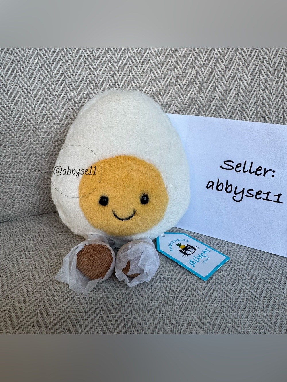 Jellycat Amuseables Happy Boiled Egg - Small - Authentic - BNWT - Fast Ship